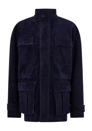 Ferragamo utility pockets suede blouson - Blue