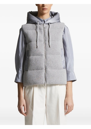 Peserico hooded quilted padded jacket - Grey