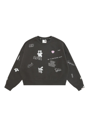 A BATHING APE® appliqué graphic sweater - Grey