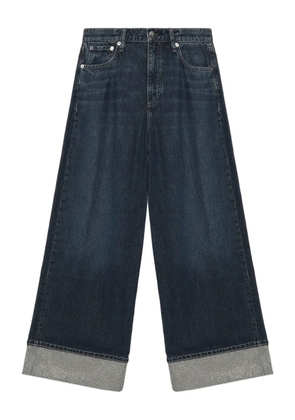 rag & bone Sofie embellished-cuf wide-leg jeans - Blue