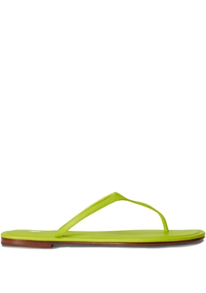 Polo Ralph Lauren pony sheep leather thong flip-flops - Green