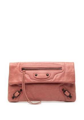 Balenciaga Pre-Owned 2005-2025 Lambskin Motocross Classic Envelope clutch bag - Pink