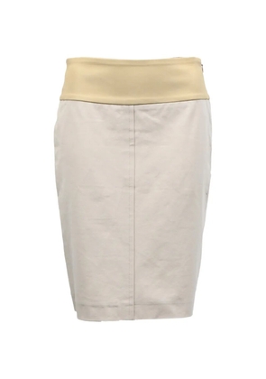Brunello Cucinelli Vintage leather trim knee-length skirt - Neutrals