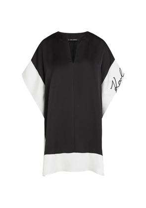 Karl Lagerfeld V-neck colourblock mini dress - Black