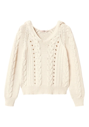 TWINSET cable-knit hoodie - Neutrals