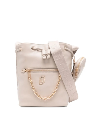 LIU JO chain-detail drawstring bucket bag - Neutrals