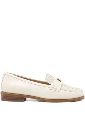 Michael Kors lex leather logo loafers - White