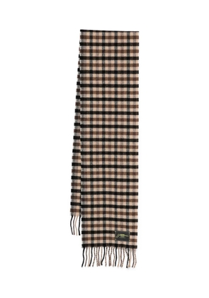 GANNI checked wool scarf - Brown