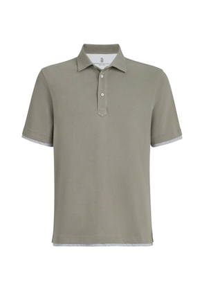 Brunello Cucinelli faux-layered polo shirt - Green