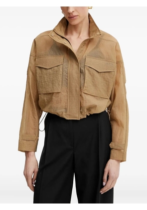 PINKO flap-pocket cropped jacket - Brown