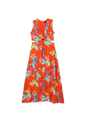Desigual cut-out floral maxi dress - Red