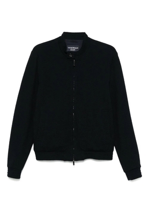 Emporio Armani textured bomber jacket - Blue