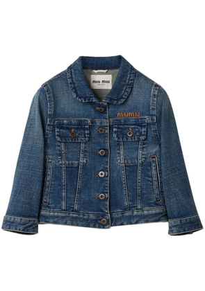 Miu Miu stretch-cotton cropped denim jacket - Blue