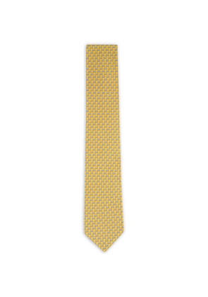 Ferragamo elephant-print silk tie - Yellow