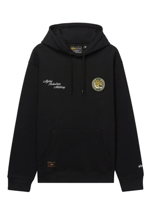 Alpha Industries tiger-patch embroidered-logo hoodie - Black