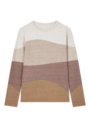 TOMBOY wave-pattern long-sleeve T-shirt - Neutrals