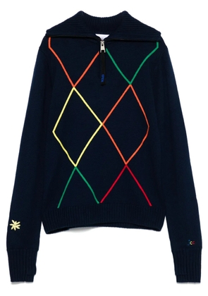 Rossignol x JCC merino-wool sweater - Blue