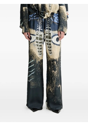 MUNTHE Arum print wide-leg trousers - Black