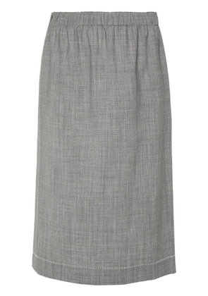 Fabiana Filippi decorative-stitching chambray skirt - Grey