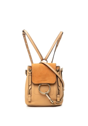 Chloé Pre-Owned 2010-2025 Mini Calfskin and Suede Faye backpack - Brown