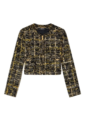 Versace tweed zip-front jacket - Black