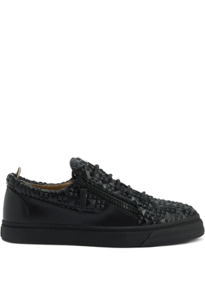 Giuseppe Zanotti The Manhattan zip-detail woven sneakers - Black