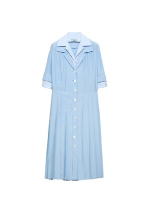 Prada pongé and poplin shirt dress - Blue