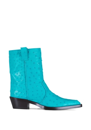 KHAITE ostrich short boots - Blue