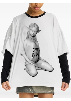 Maisie Wilen statue-print T-shirt - White