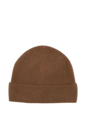 SANDRO cashmere turn-up knitted beanie - Brown
