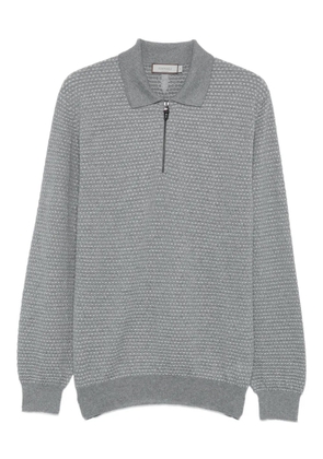 Canali polo-collar merino wool sweater - Grey