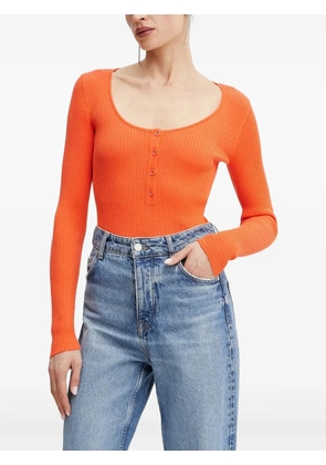 PINKO ribbed long-sleeved top - Orange