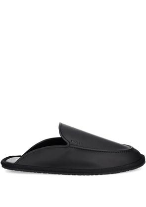 BOSS logo-detail slippers - Black