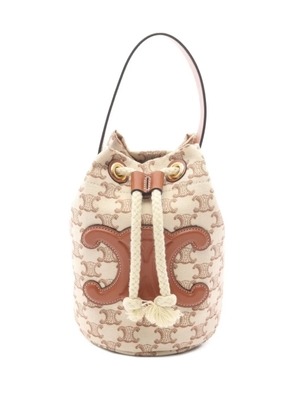 Celine Pre-Owned 2010s teen drawstring Triomphe handbag - Neutrals
