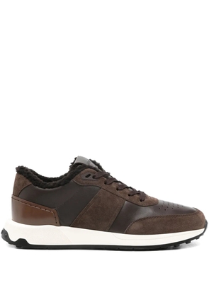 Tod's panelled shearling trainers - Brown