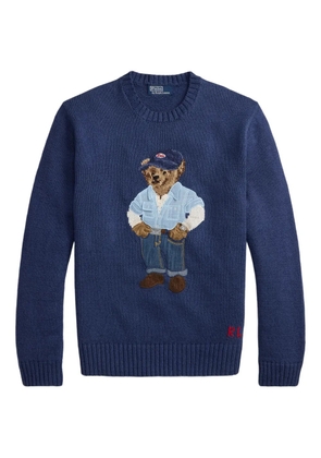 Polo Ralph Lauren bear-embroidered crew-neck sweater - Blue