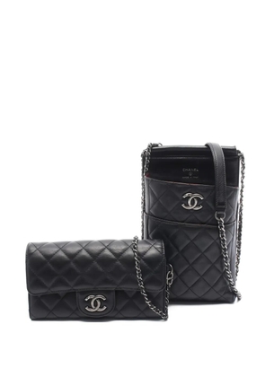 CHANEL Pre-Owned 2015-2015 CC Waiter matelassé chain shoulder bag - Black