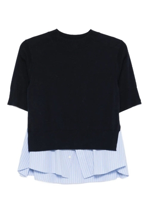 sacai short-sleeve layered T-shirt - Blue
