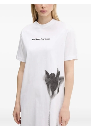 Karl Lagerfeld Jeans floral-print T-shirt mini dress - White