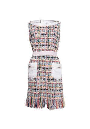CHANEL Pre-Owned tweed belted mini dress - Neutrals
