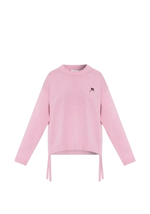 GANNI embroidered-detail side-tie sweater - Pink