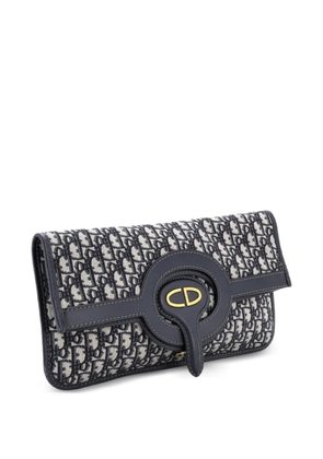 Christian Dior Pre-Owned Fold Over Oblique Canvas clutch bag - Blue