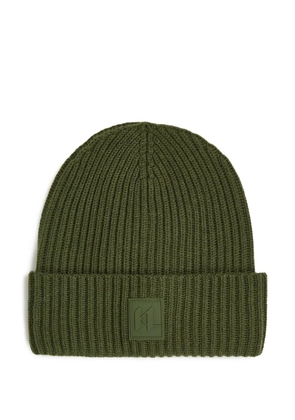Karl Lagerfeld monogram-patch ribbed beanie - Green