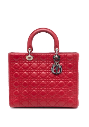 Christian Dior Pre-Owned 2011 Large Lambskin Cannage Lady Dior satchel - Red
