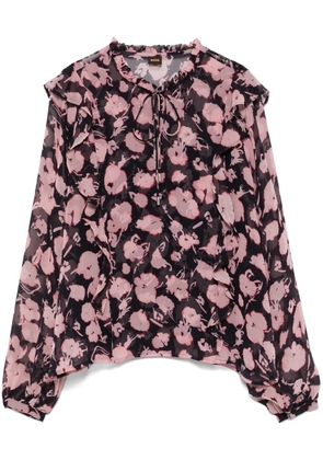 BOSS floral-print blouse - Black