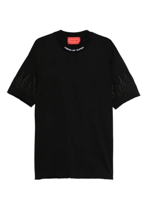 Vision Of Super flames-motif T-shirt - Black
