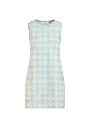 Oscar de la Renta sleeveless crew-neck mini dress - Blue