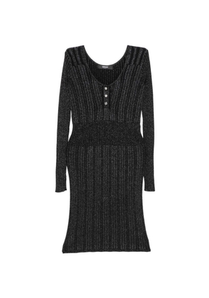 Versace button ribbed dress - Black