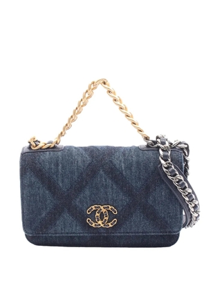 CHANEL Pre-Owned 2025 Denim 19 Wallet on Chain crossbody bag - Blue