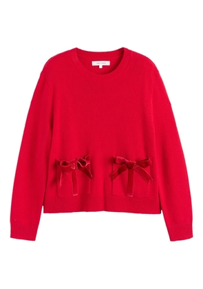Chinti & Parker velvet-bow sweater - Red